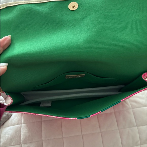 Lilly Pulitzer Pink and Green Envelope Clutch - Picture 5 of 5